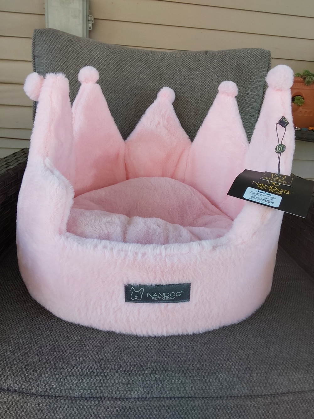 Soft Pink Crown Pet Bed for Kids Accessories